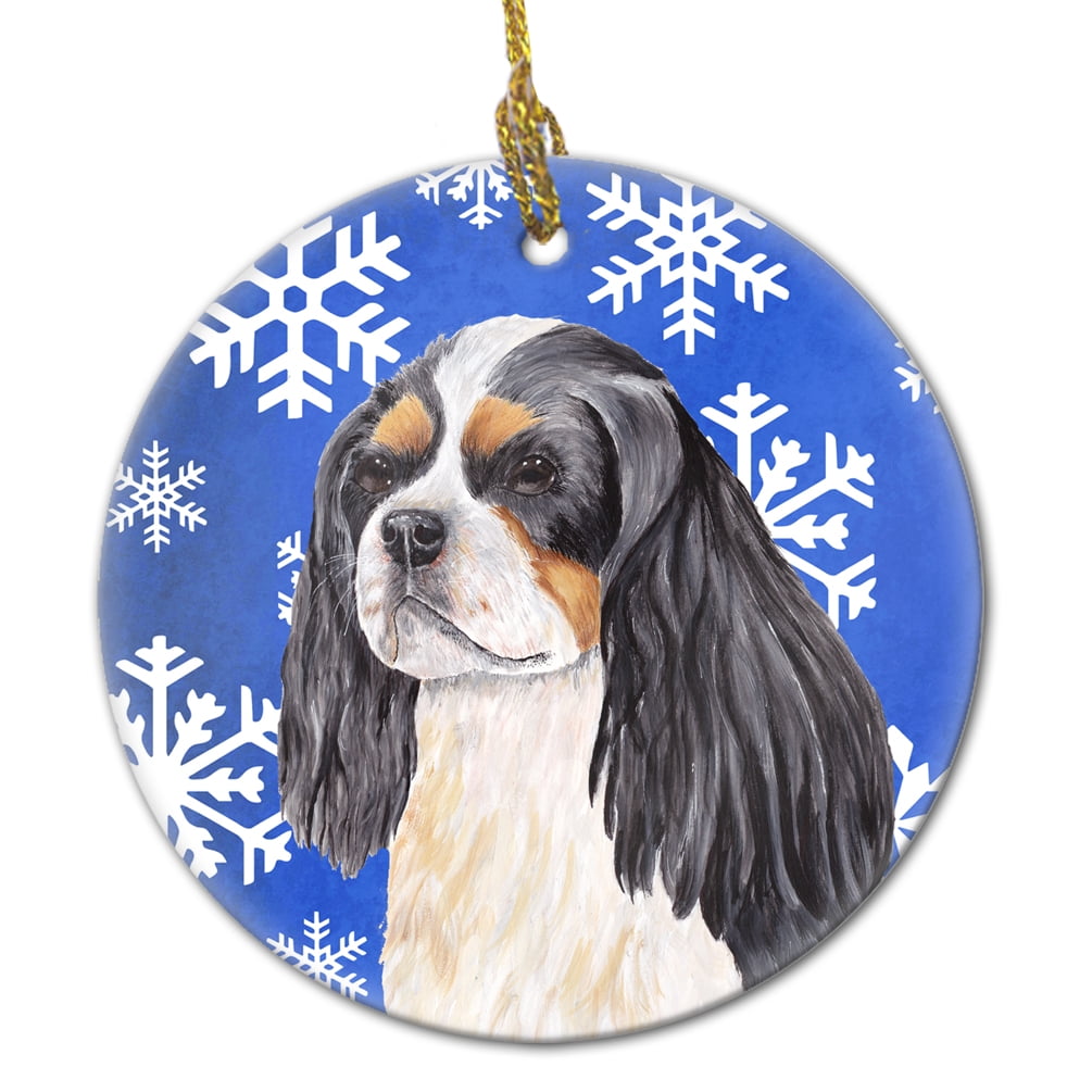 Cavalier Spaniel Winter Snowflakes Holiday Ceramic Ornament SC9391 ...