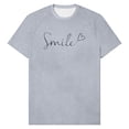 thumbnail image 4 of Smile Letter Graphic Tees for Women 2026 Summer Casual Short Sleeve Crewneck Mental Health Shirt Inspirational T Shirts, 4 of 4