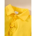 thumbnail image 6 of 3T Baby Girls Dress 4T Girls Flying Sleeve Dress Flower Print Toddler Girls Floral Dress Yellow, 6 of 6