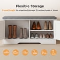 thumbnail image 5 of CONCETTA 39" Shoe Storage Bench with Cushion, Entryway Storage Cabinet with Adjustable Shelves, Shoe Organizer Bench for Bedroom Hallway, 5 of 9