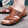 thumbnail image 2 of Sandalias de cuero de gran tamaño para hombre, zapatos clásicos de verano para hombre, zapatillas, sandalias suaves para hombre, calzado romano cómodo para caminar al aire libre (27 cm), 2 of 3