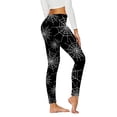 thumbnail image 2 of Halloween Leggings for Women Elastic High Waist Spooky Print Slim Fit Tights Pants Workout Running Yoga Pants, 2 of 9