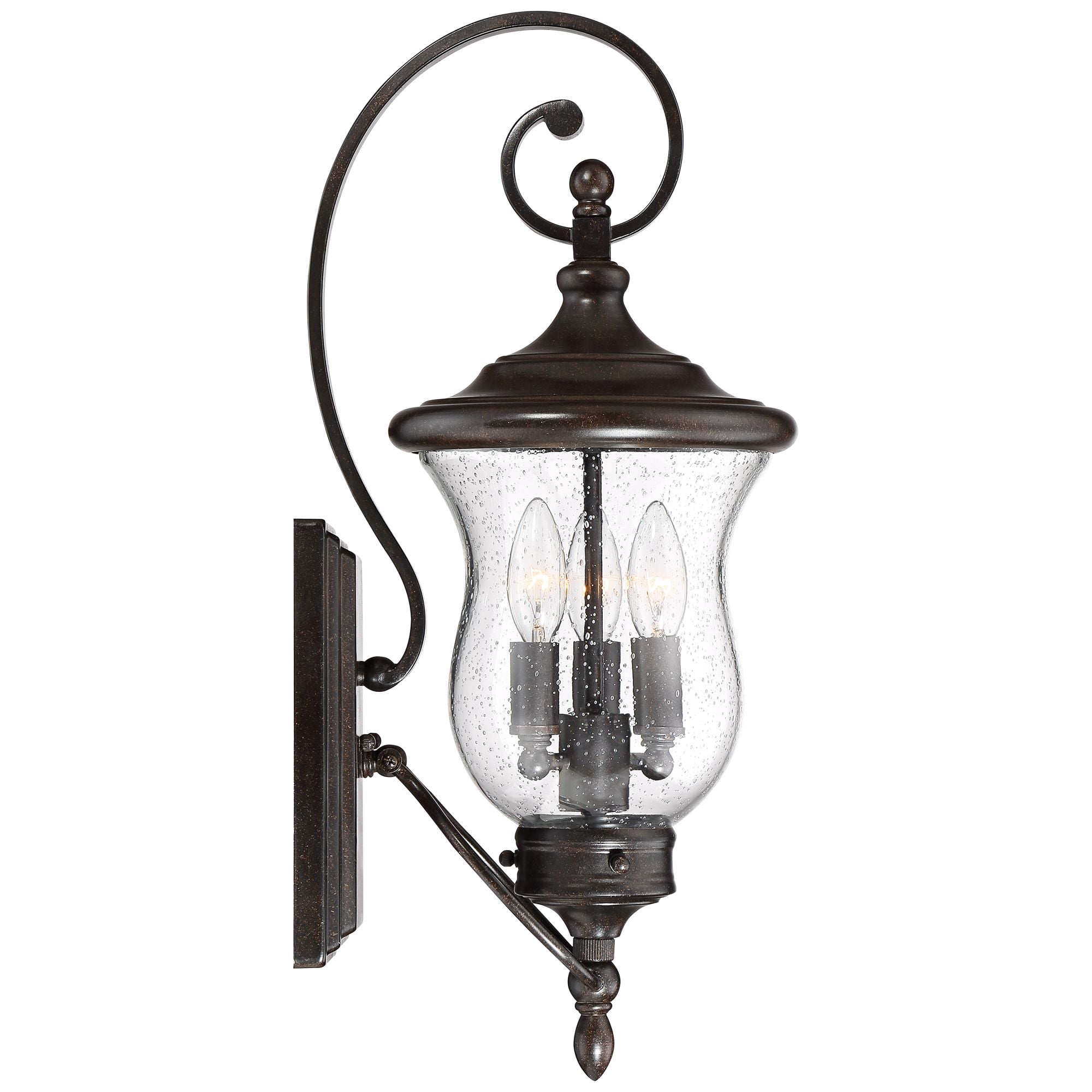 Franklin Iron Works Carriage Vintage Outdoor Wall Light Fixture Bronze LED 22" Clear Seedy Glass for Post Exterior Barn Deck House Porch Yard Patio