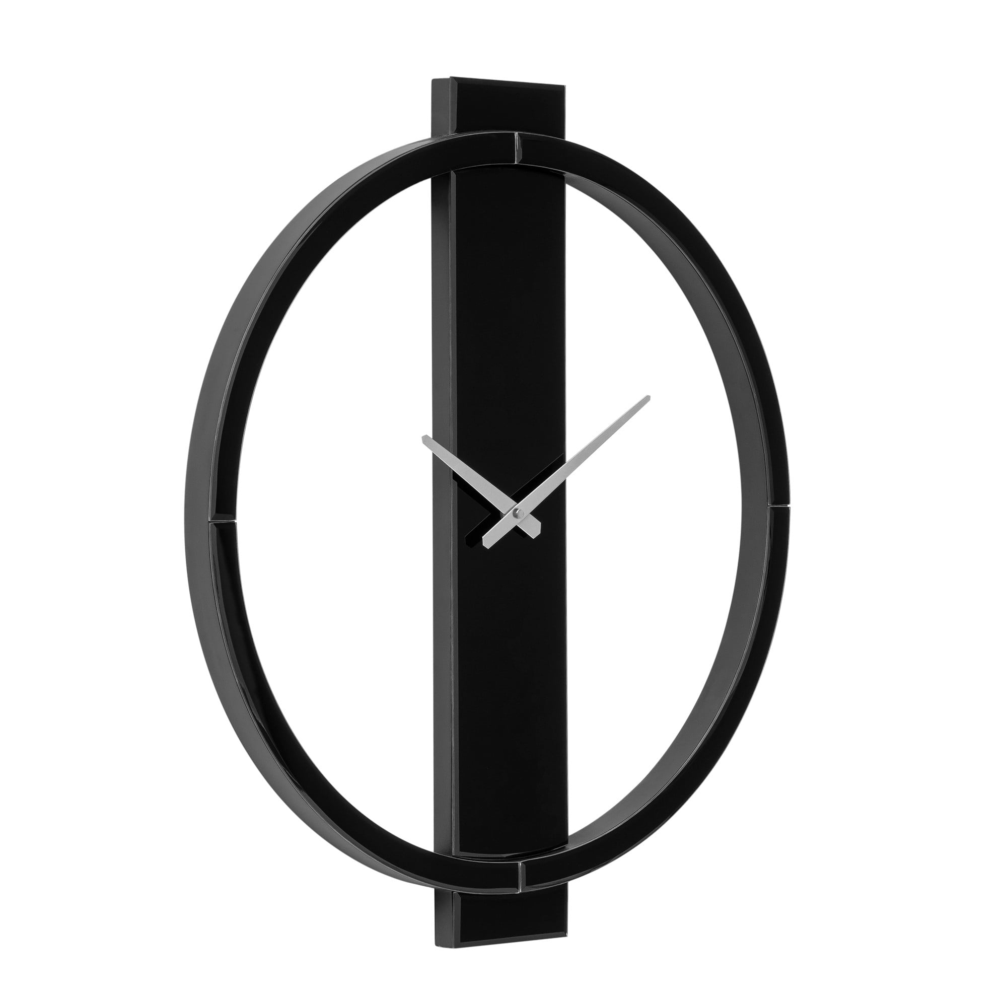 SHYFOY Black Wall Clock Decorative Large Clock for Living Room Decor Modern Mirror Clock Wall Decor for Office Bedroom Fireplace Decor