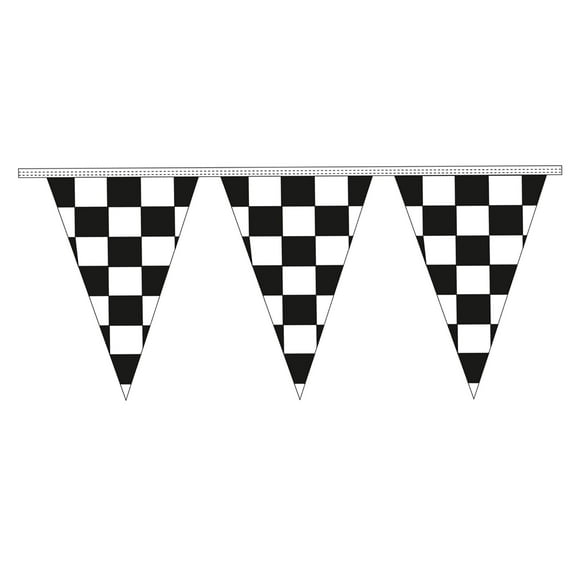 Checkered Triangle Pennant - Black/White