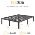 thumbnail image 3 of NESLIME 18 inch Full Size Metal Bed Frame with Ample Storage Space, Heavy Duty Metal Platform, No Box Spring Needed, 3 of 8