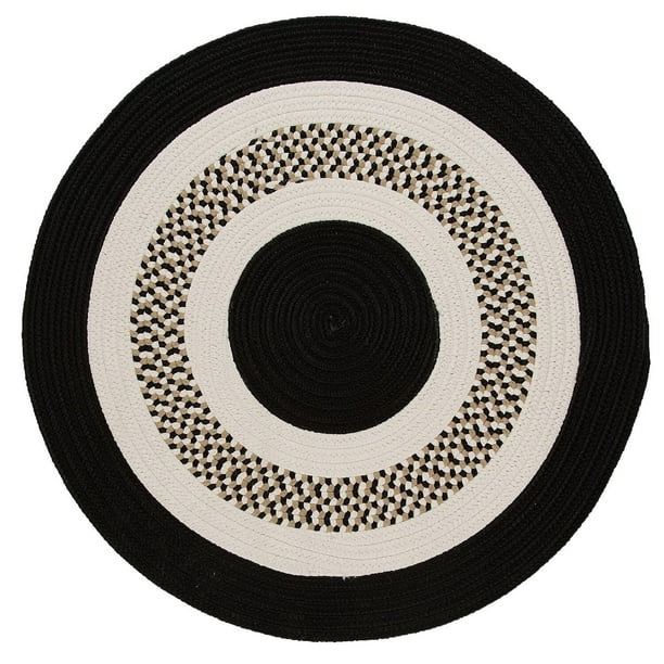 3' Black and White Reversible Round Handcrafted Accent Area Rug