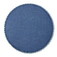 thumbnail image 3 of Martha Stewart Woven Water Resistant Lindos Fabric Placemat Set 6-Pack, 15" Round, Navy Blue, 3 of 8