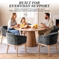 thumbnail image 2 of Sesslife Upholstered Dining Chair, Modern Linen Barrel Dining Room Chair with Arms, Wood Legs, Mid Century 19” W Accent Chair, Kitchen Chair for Dining Room, Living Room, Bedroom, Gray, 2 of 11