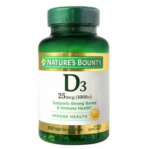 Nature's Bounty Immune Health Vitamin D3 1000 IU Softgels, 350 ct, 3-Pack