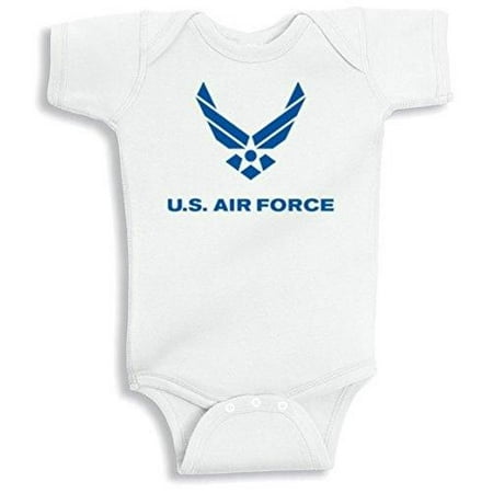 Lil Shirts Us Air Force Blue Baby Bodysuit~0-3 Months / White
