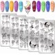 thumbnail image 1 of 5 placas para estampar uñas con diseño floral de cadena de cuentas, plantillas para estampar uñas con diseño de flores y lunas, placas de acero inoxidable con imágenes para uñas., 1 of 7