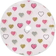 thumbnail image 1 of FMSHPON Gold Pink Hearts Wedding Valentines Love Xmas Christmas Tree Skirt Stand Mat for Holiday Party Decoration Indoor Outdoor 48 inches, 1 of 6