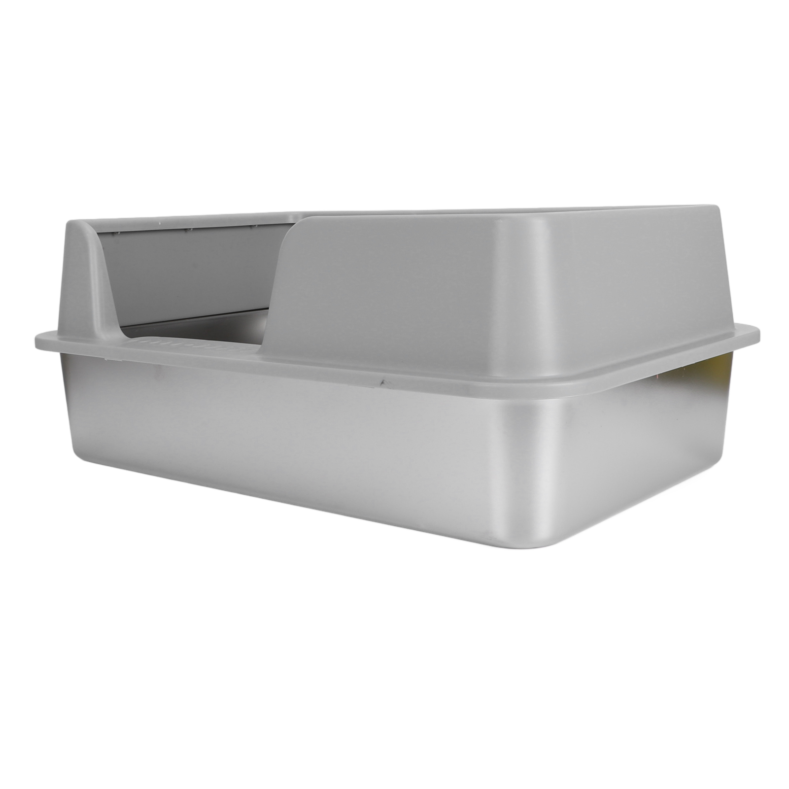 BOKYAN Stainless Steel Cat Litter Box Enclosed High Sided Anti Splashing Pet Pan, Easy to Clean Rectangle Toilet for Small Medium Cats, 20.47 inches / 52 cm Length, Grey