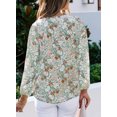 thumbnail image 3 of Sociala Women's Button Down Blouses Bohemian Top Shirts Print Long Sleeve Chiffon, 3 of 3