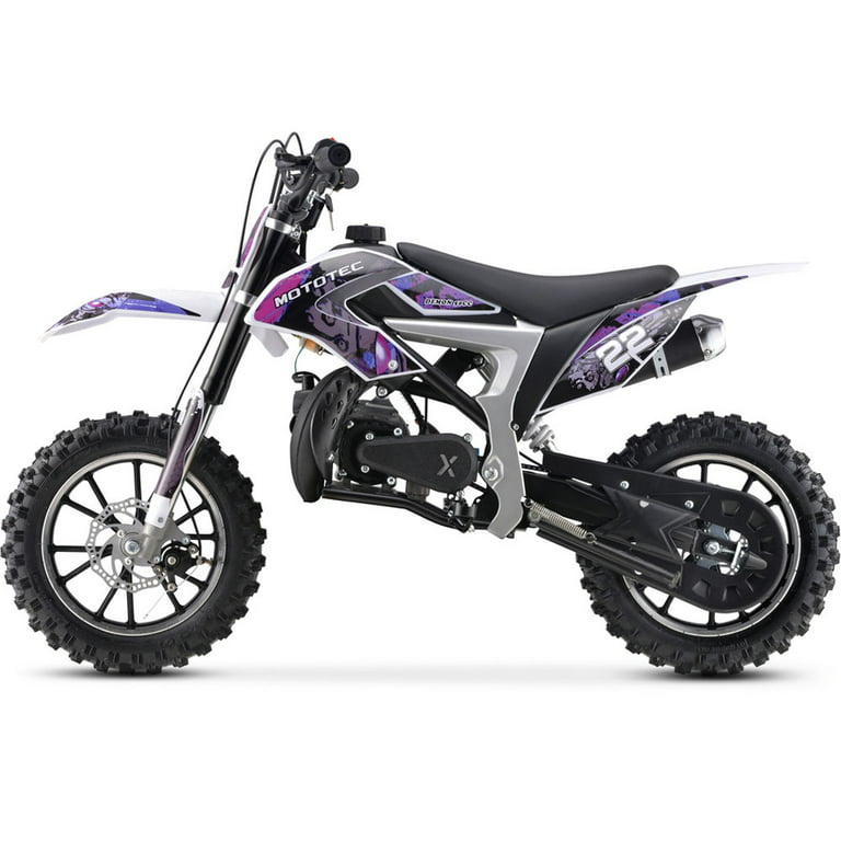 MotoTec 50cc Demon Kids Gas Dirt Bike Purple