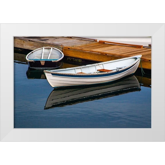 Gulin, Sylvia 14x11 White Modern Wood Framed Museum Art Print Titled - USA-New England-Maine-Mt-Desert-Southwest Harbor with wooden boats