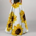 thumbnail image 2 of Mustard Yellow Teen Girls Boho Hawaiian High Cut Tropical Maxi Long Floral Graphic Loose Fit Skorts for Women Beach Formal Prom Party Evening Happy Vacation Gift Skirt 2025 S, 2 of 3