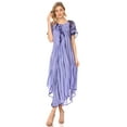 thumbnail image 5 of Sakkas Yasmin Tie Dye Embroidered Sheer Cap Sleeve Sundress | Cover Up - Blue - One Size Regular, 5 of 5
