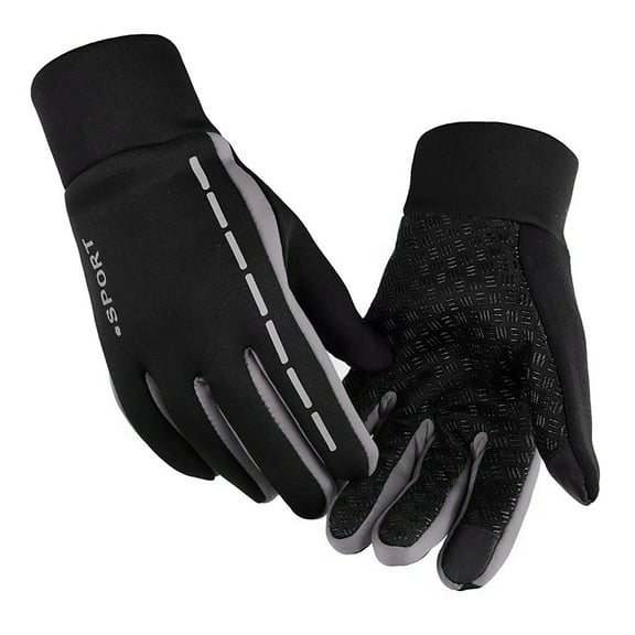 Fuwddey Winter Gloves for Men Women Reflective Zipper Gloves Thick Warm Waterproof Gloves Skiing Snow Glove Outdoor Work Windproof Thermal Gloves for for Running Driving Hiking