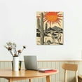thumbnail image 3 of JEUXUS Aint Down The Sun Comes Up Western Canvas Wall Art Vintage Abstract Desert Landscape Cactus Botanical Plants Posters Prints Painting Decor, 3 of 5