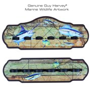Rush Creek Creations Fishing Rod Wall Rack, 6 Rod Capacity, Guy Harvey Design