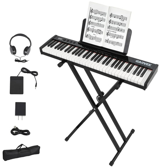 61-Key Electronic Keyboard Set with Stand and Bench, Musical Instrument Gift Set For Beginner, Perfect for Home Practice