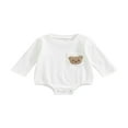 thumbnail image 1 of PENGXIANG Bébé Fille Garçons Automne Romper Ours Broderie Cou Manches Courtes Snaps Combinaison, 1 of 6