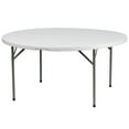 thumbnail image 1 of 60'' Round Granite White Plastic Folding Table, 1 of 9