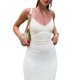 thumbnail image 3 of Txlixc Vestido largo para mujer, con cordones, cuello halter, sin espalda, con abertura sólida, ajustado, ajustado, para cóctel de fiesta Txlixc Moda, 3 of 9