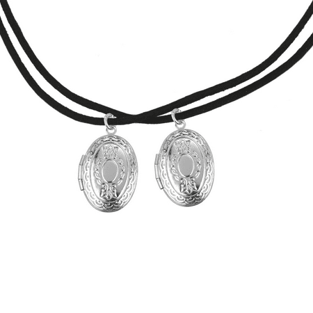 Lux Accessories Matching Picture Lockets BFF Best Friends Forever Pendant Rope Necklace (2 (Best Friend Locket Tattoo)