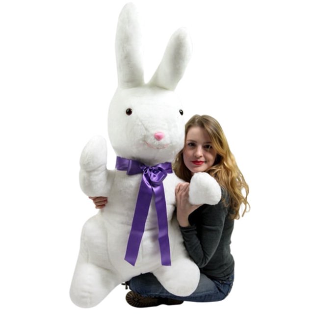 American Made Giant Stuffed Bunny White Soft 42 Inch Big Plush Rabbit