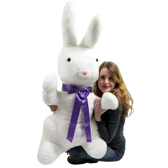 American Made Giant Stuffed Bunny White Soft 42 Inch Big Plush Rabbit