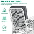 thumbnail image 4 of VIVIJASON 2-Piece Outdoor White Wicker Glider Rocking Chair, Patio Rattan Swing Glider Chairs with Cushions & Steel Frame, All-Weather Gliding Lawn Wicker Furniture for Garden Backyard Porch, Grey, 4 of 7