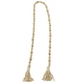 thumbnail image 6 of DecMode Handmade Hexagon Metallic Carved Geometric Long Gold Mango Wood Garland with Tassel, 6 of 7