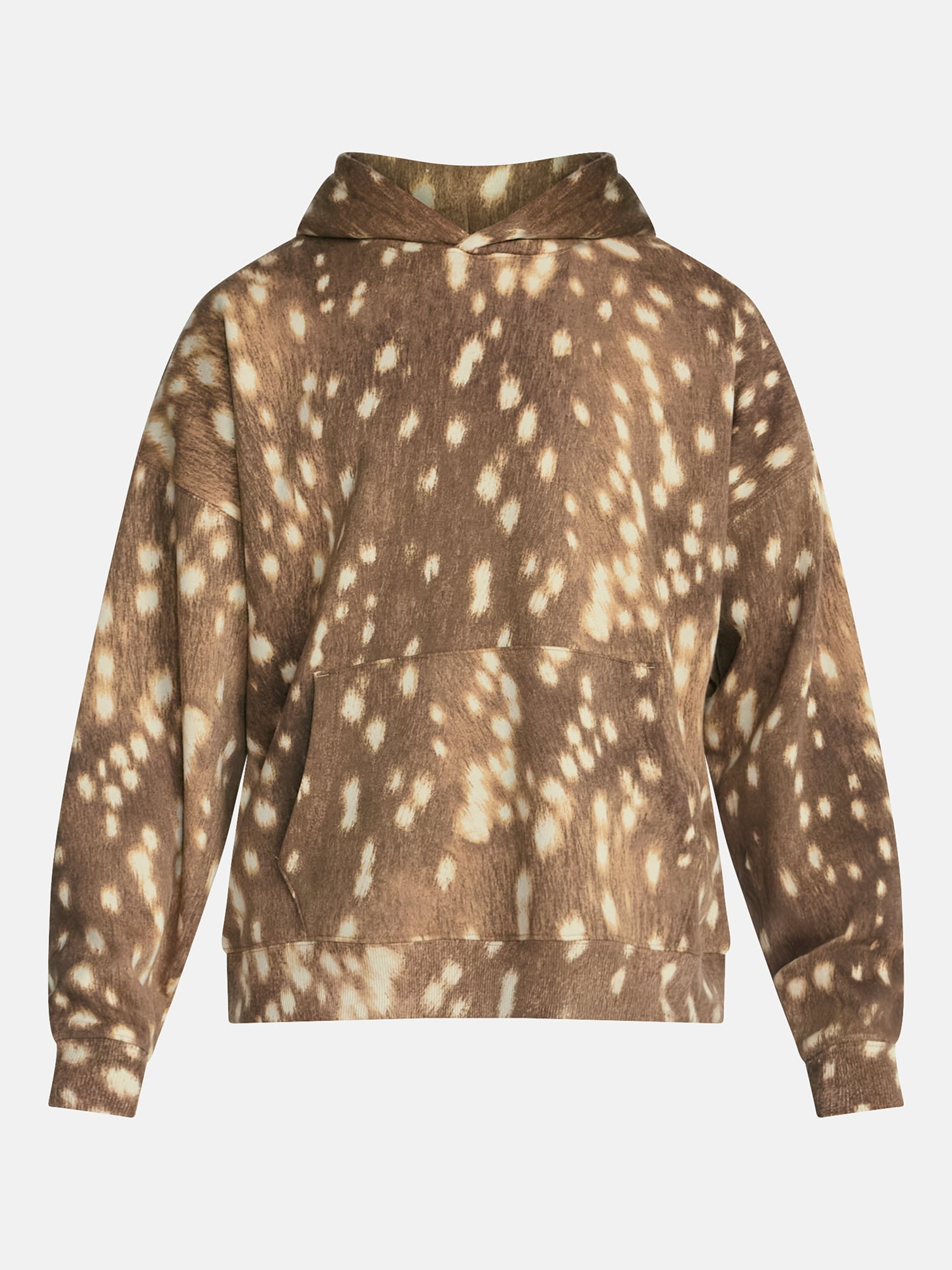 No Boundaries Boxy Fit Oversized Fleece Hoodie with Long Sleeves, Men's XS-4XLT