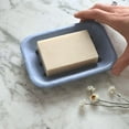 thumbnail image 5 of PILLOWPIA Enamel Hydrangea Blue Steel Soap Dish – 2-Piece Decorative, Rust-Resistant Bathroom Accessory, 5 of 6
