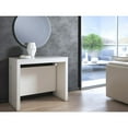thumbnail image 5 of Modern Erika Engineered Wood Italian Extendable Console Table in White, 5 of 6