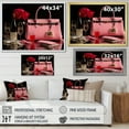 thumbnail image 4 of Designart "Pink Stylish Bag & Champagne V" Fashion Floater Framed Wall Art Living Room, 4 of 7