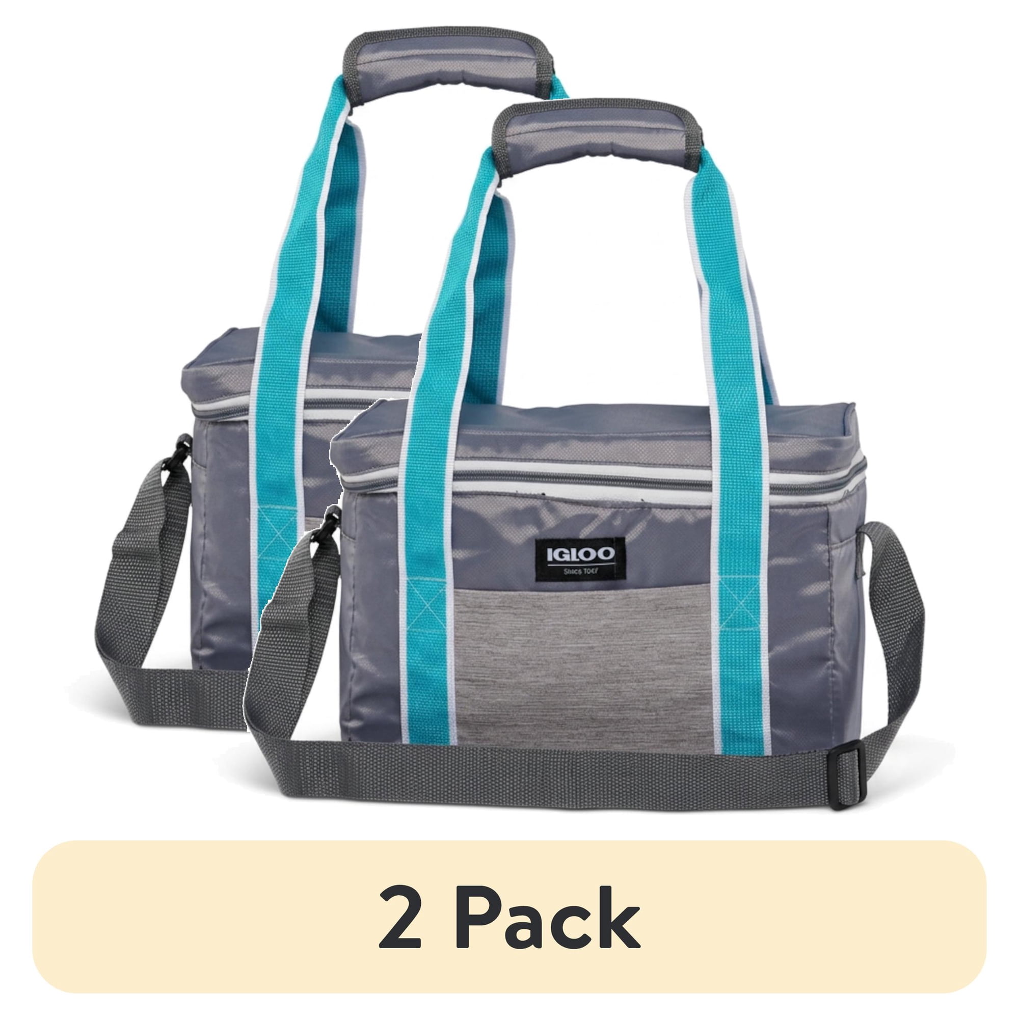 (2 pack) Igloo Heritage Lunch Companion Cooler Bag 12 Can Capacity Teal Soft Side Lunch Cooler for Work or Play