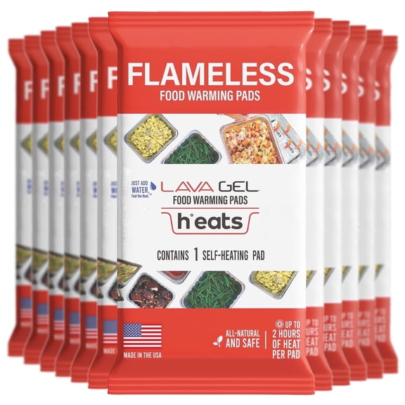 Lava Gel Flameless Food Warming Pads for Half Size Pans, Heating Pad for Chafing Dish, 12-Pack