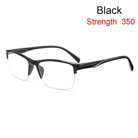Men Women Eye Protection Vintage Comfortable PC Eyeglasses Reading Glasses Computer Goggles Ultra Light Frame BLACK STRENGTH 350