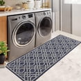 thumbnail image 2 of Haperlare Runner Rug 2'3" x 7'3" Textured Weave Indoor/Outdoor Rug Easy Cleaning Carpet for Porch, Navy, 2 of 7