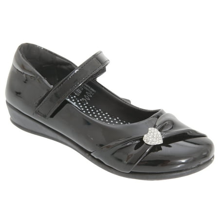 

US Brass Girls Paige II Touch Fastening Bar Diamante Trim Shoes