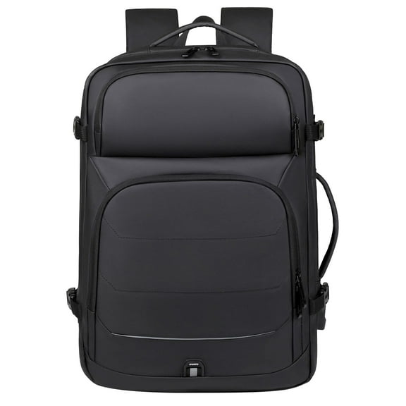 Faraee Travel Backpack for Women Men Extra Large Laptop College Work Bag with USB Charging Port Black
