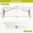 thumbnail image 2 of NiamVelo Table Pliante 8 Pi, Table Pliante Robuste, Table de Camping et de Travail, Table en Plastique pour Intérieur et Extérieur, Table Utilitaire pour Fête et Salle à Manger avec Fonction de Verrouillage, Blanc, 2 of 7
