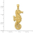 thumbnail image 4 of Real 14kt Yellow Gold Diamond-cut Polished Seahorse Pendant; for Adults and Teens; for Women and Men, 4 of 4