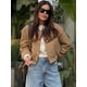 thumbnail image 5 of HH TRAF Chaqueta informal de otoño para mujer, de 5 colores, elegante, con cuello redondo y una botonadura, para exteriores, 5 of 5