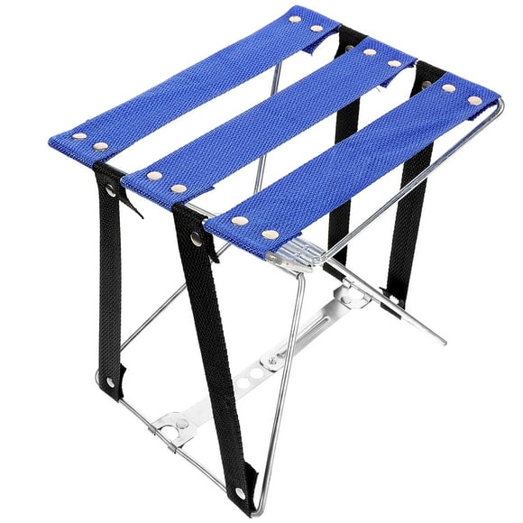WHAMVOX 1Pcs Tabouret Pliant Cadre en Métal Bleu pour Voyage et Randonnée Design Compact et Portable