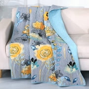 Greenland Home Fashion Watercolor Dream 100% Cotton Quilted Throw Blanket - Gray 50x60"
